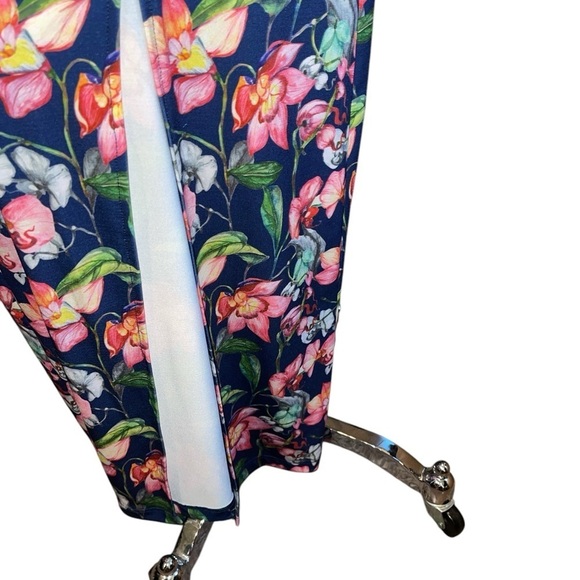 Brooke Shields Women's Dress Size 1X Multi Color Maxi Short Sleeve Belted - Picture 4 of 12